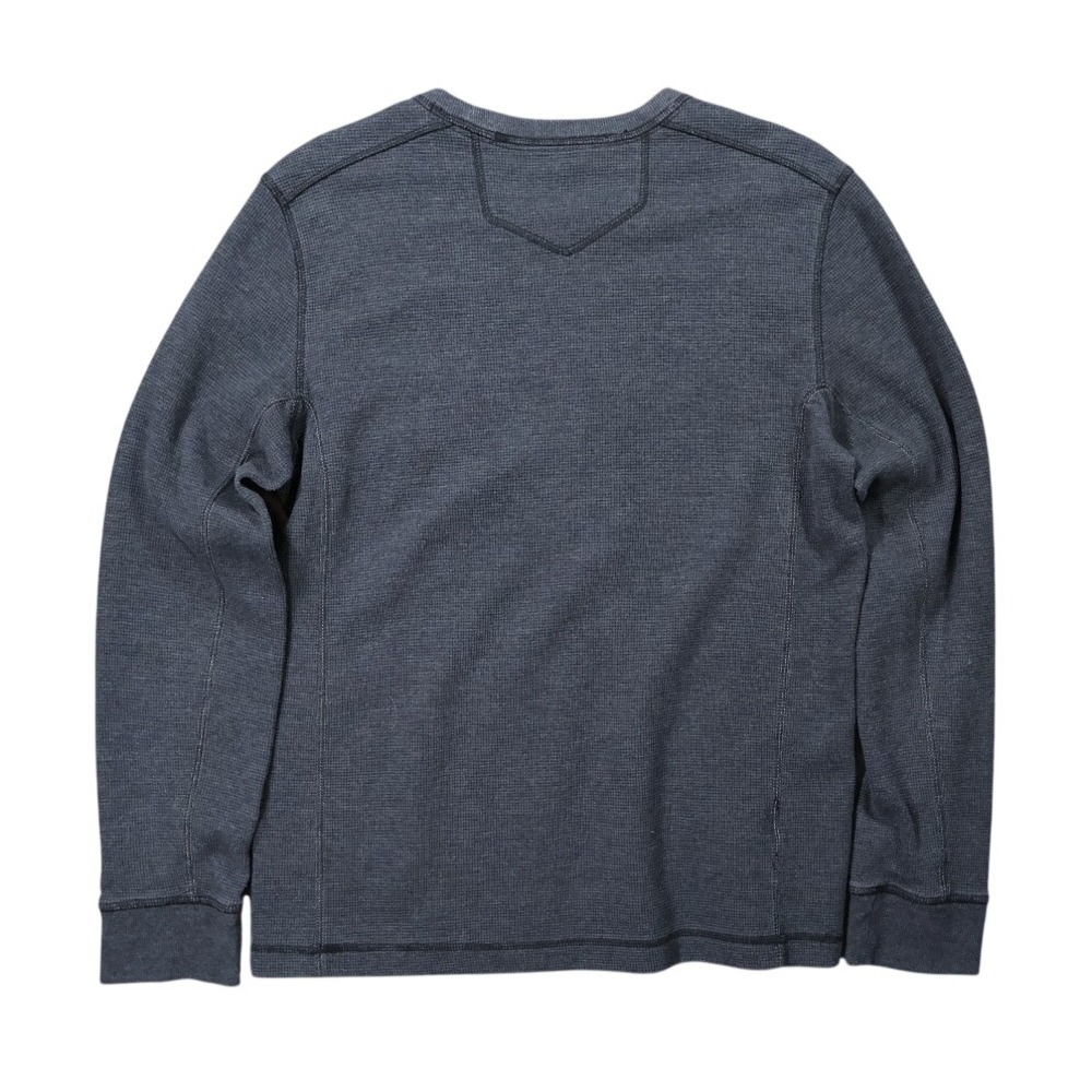 Eddie Bauer Pullover Sweatshirt Mens M Charcoal Grey Excellent Waffle Knit 1454 - Picture 2 of 7